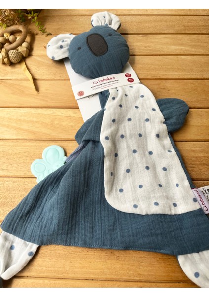Mammaso Kelebek Diş Kaşıyıcılı Sevimli Koala %100 Pamuklu Müslin Uyku Arkadaşı -Indigo fiyatları