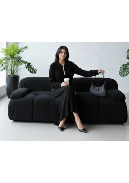 Pantolon Yırtmaçlı Elbise Ikili Triko Takım Siyah Elf fiyatları