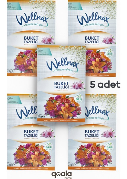 ( 5 Adet ) Buket Tazeliği | Dolap ve Çekmece Kokusu | Rutubet Önleyici Kese, Askılı Dolap Kokusu