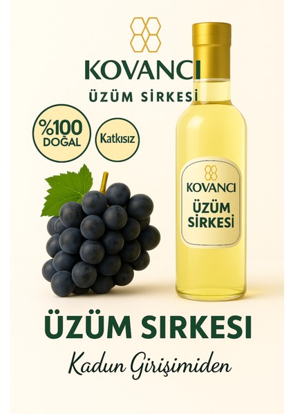 Doğal Üzüm Sirkesi-El Yapımı-Kadın GIRIŞIMCI-KOVANCI-500ML