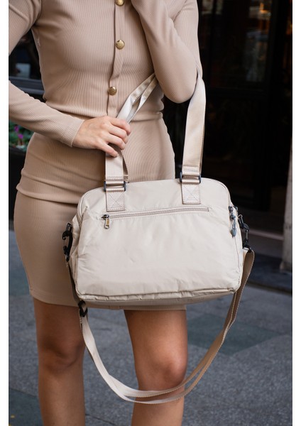 Genişleyebilir Yan Fermuarlı Paraşüt Kumaş Ayarlanabilir Omuz Çantası 6019 fırsatları