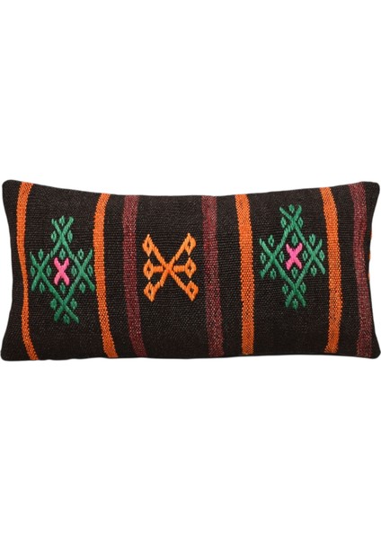 El Dokuma Lumbar Kilim Kırlent Yastık Kılıfı 0315 - Yeni - Çok Renkli