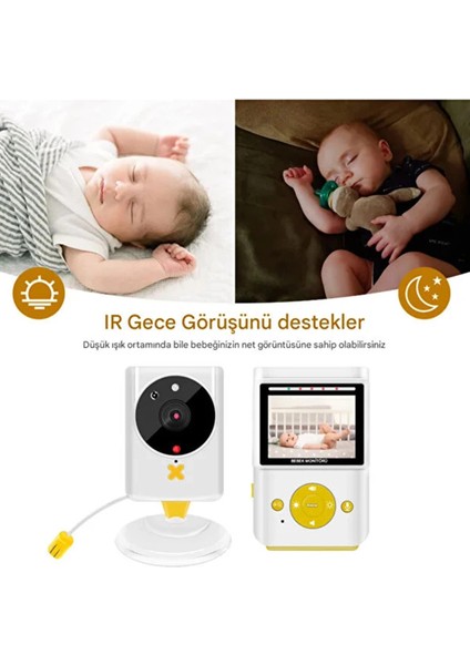 Akıllı Bebek Kamerası Monitörlü Karşılıklı Konuşma Özellikli Sıcaklık Izleme 2.4 Inç Bebek Kamerası modelleri
