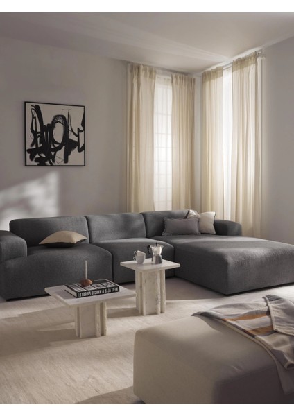 Molly Köşe Koltuk Kırık Beyaz Keten Sağ/sol Köşe 290X180