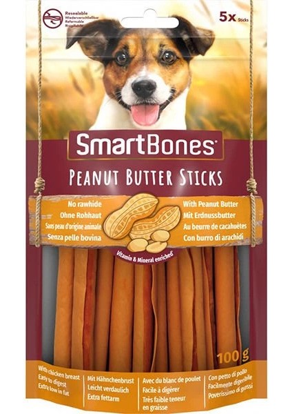 Fıstık Ezmeli Sticks Köpek Ödülü 5 Adet 100 gr