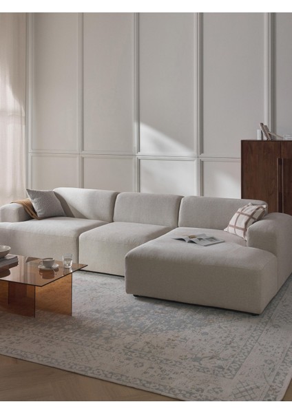 Molly Köşe Koltuk Kırık Beyaz Keten Sağ/sol Köşe 290X180