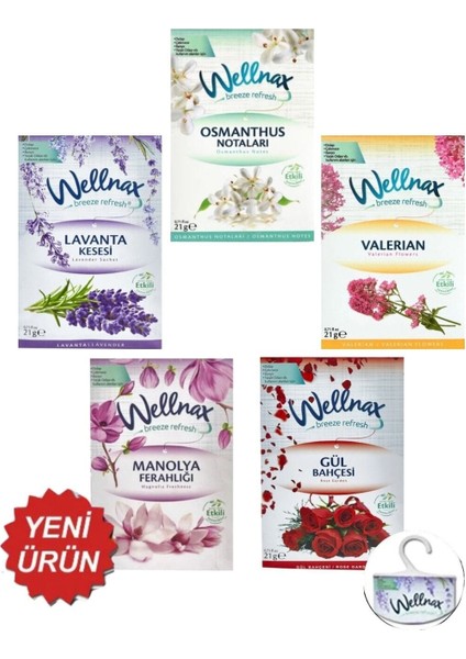 Dolap ve Çekmece Kokusu ( Çiçek Kombinasyonu ) 5'li Set