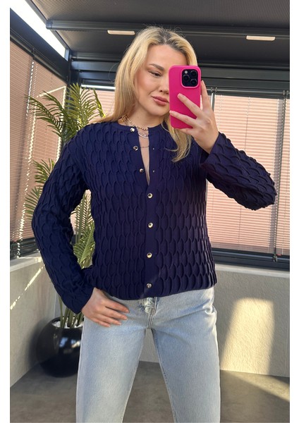 Lacivert Bürümcük Hırka