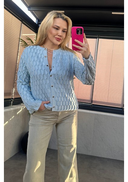 Mavi Bürümcük Hırka fiyatları