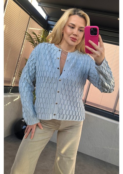 Mavi Bürümcük Hırka