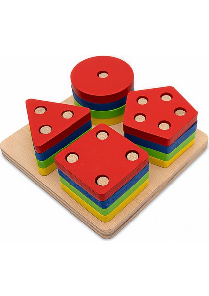 4’lü Bultak Ahşap Geometrik Şekiller