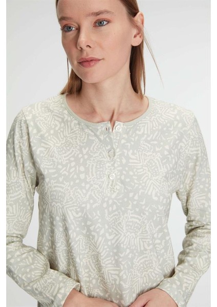 Pamuklu Uzun Kollu Gecelik AX21820 indirimleri
