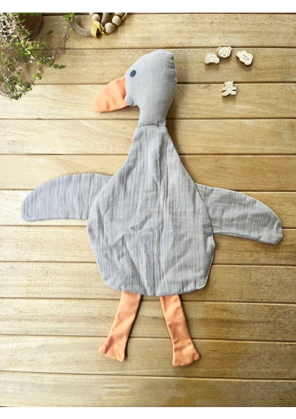 Mammaso Sevimli Ördek %100 Pamuklu 8 Katlı Müslin Uyku Arkadaşı -Bej