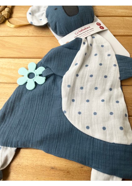 Mammaso Çiçek Diş Kaşıyıcılı Sevimli Koala %100 Pamuklu Müslin Uyku Arkadaşı -Indigo fiyatları