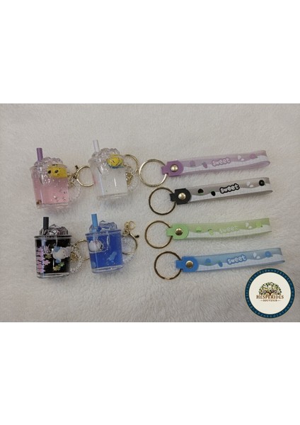 2,lü Anahtarlık Karışık Sulu Milkshake Desenli fiyatları