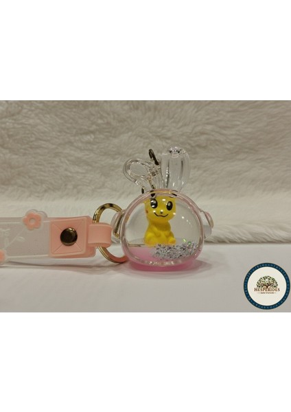 3,lü Anahtarlık Karışık Sulu Tavşan Desenli