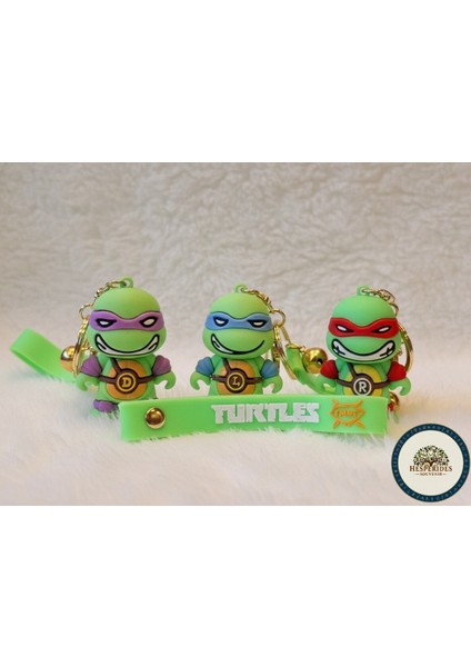 3,lü Anahtarlık Çizgi Karakter Ninja Kaplumbağalar’ı