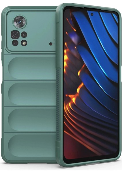 Xiaomi Poco X4 Pro 5g Kılıf Optimum Silikon - Koyu Yeşil