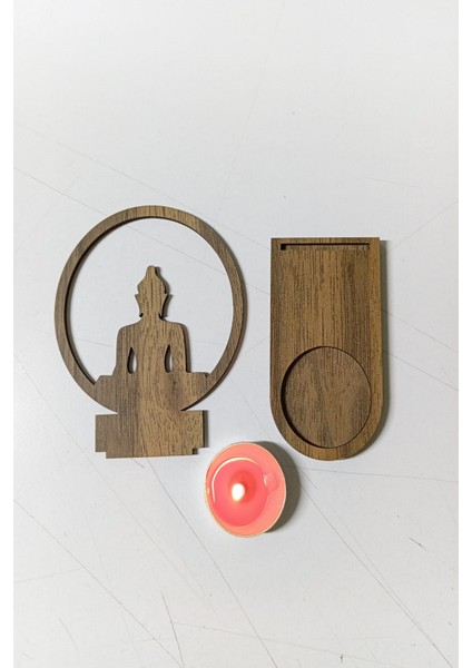 Buda Figür Kahverengi Ahşap Gölge Mumluk Projeksiyon Biblo – Mum Hediyeli Buda2 fiyatları