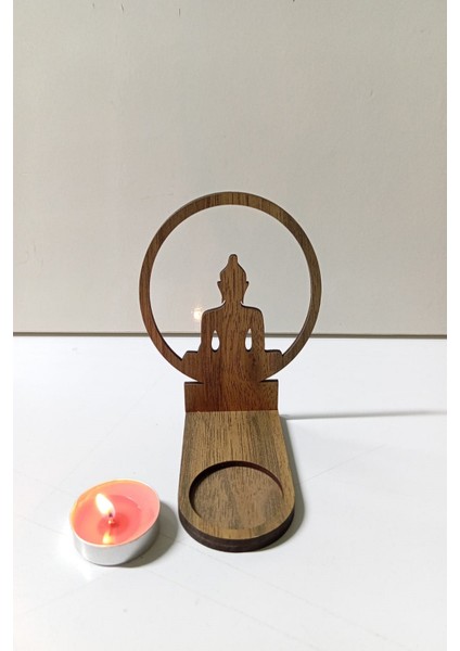 Buda Figür Kahverengi Ahşap Gölge Mumluk Projeksiyon Biblo – Mum Hediyeli Buda2 modelleri