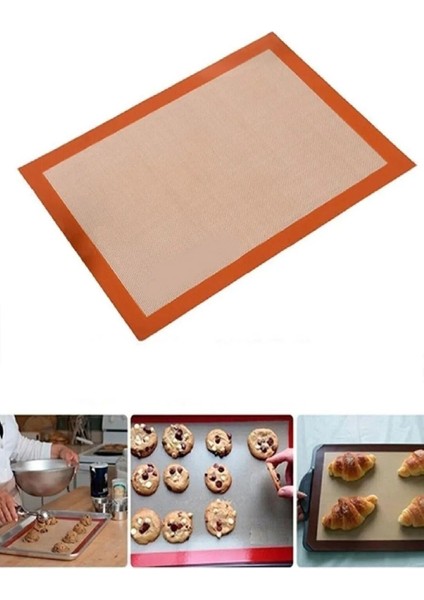 Silikon Yanmaz Yapışmaz Pişirme Matı 40*30 cm Fırın Kağıdı -Hamur Açma Matı fırsatları