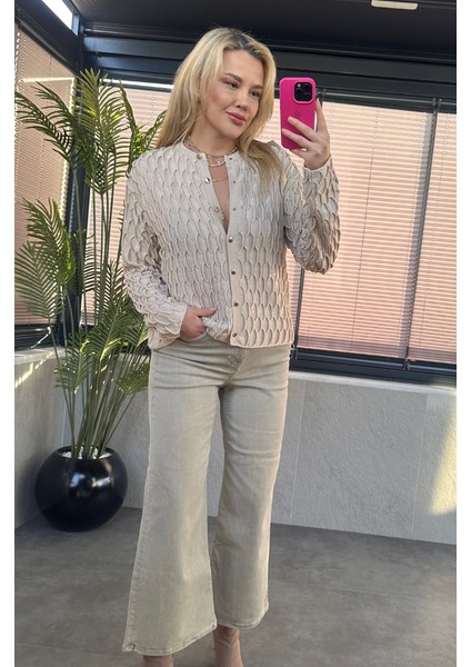 Krem Bürümcük Hırka