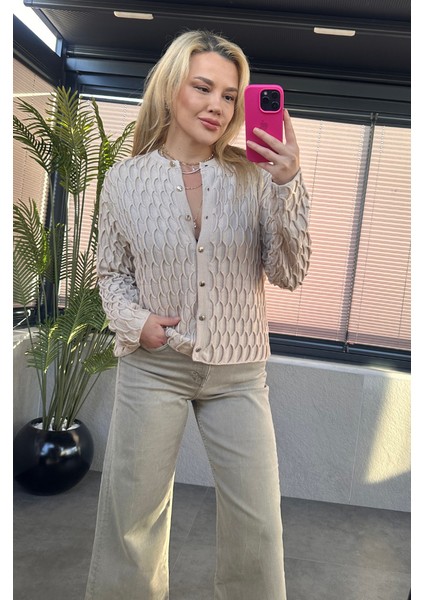 Krem Bürümcük Hırka modelleri