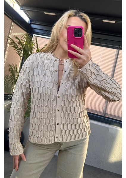 Krem Bürümcük Hırka