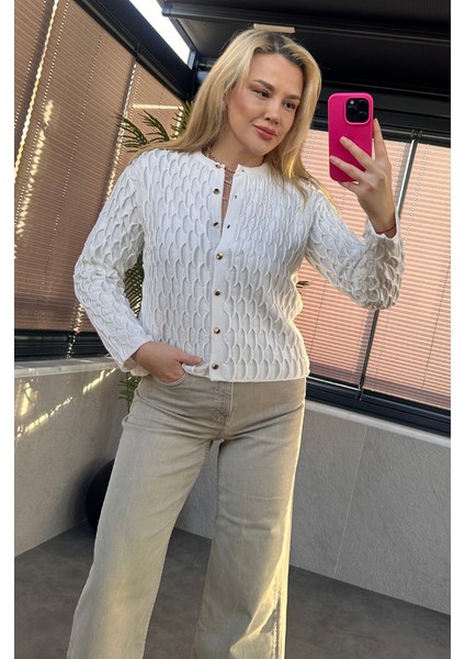 Beyaz Bürümcük Hırka