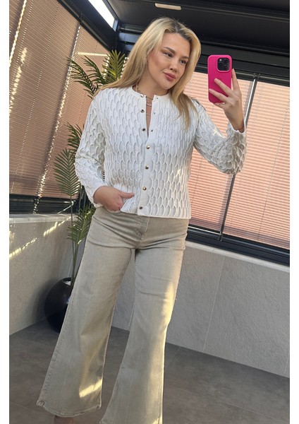 Beyaz Bürümcük Hırka modelleri