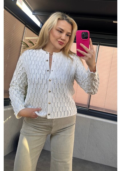 Beyaz Bürümcük Hırka