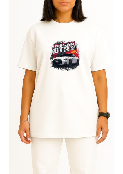 Oversize Nissan Gtr R35 Göğüs Baskılı Unisex T-Shirt fiyatları