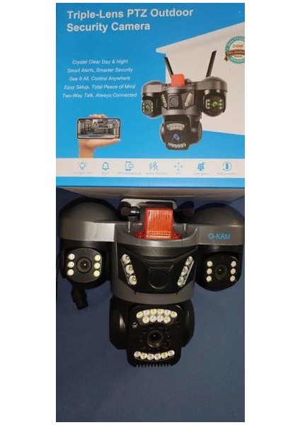 O-Kam Pro Güvenlik Kamerası - 360° Akıllı Takip, Dahili Batarya, Renkli Gece Görüşü *panelsiz*