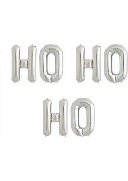 Yılbaşı Süsleri Ho Ho Ho Gümüş 36 cm Balon Yılbaşı Folyo Balon 6 Parça 2026 Happy New Years
