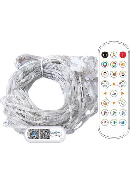 Akıllı Perde LED Rengarenk Animasyonlu Telefondan Kontrol Edilebilir Parti-Yılbaşı-Noel Işıkları indirimleri