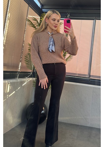 Fular Detaylı Camel Kazak fiyatları