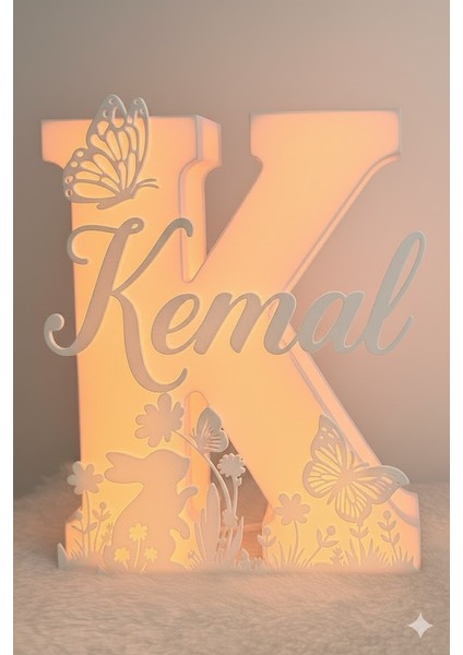 Özel Isim Tasarımlı Masa Lambası Kişiselleştirilebilir Dekoratif Hediye, Sıcak Işık Aydınlatma