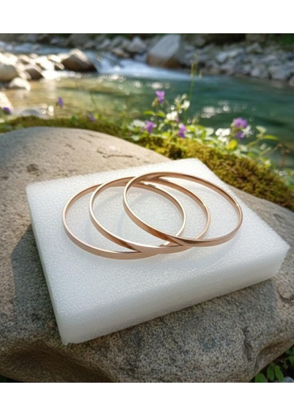 Rose Gold Minimalist Üçlü Bileklik Seti fiyatları