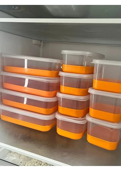 Silikon Bas-Çıkar Tabanlı 12’li Saklama Kabı Seti | Sızdırmaz, Buzdolabı & Derin Dondurucu Düzenleyici