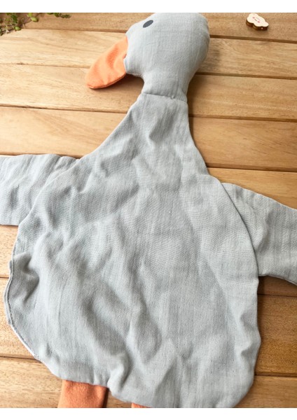 Mammaso Sevimli Ördek %100 Pamuklu 8 Katlı Müslin Uyku Arkadaşı -Yeşil