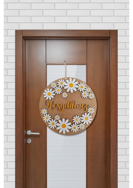 Dekoratif Haşgeldiniz Papatya Motifli Desenli Kapı ve Duvar Süsü fiyatları