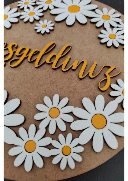 Dekoratif Haşgeldiniz Papatya Motifli Desenli Kapı ve Duvar Süsü fırsatları