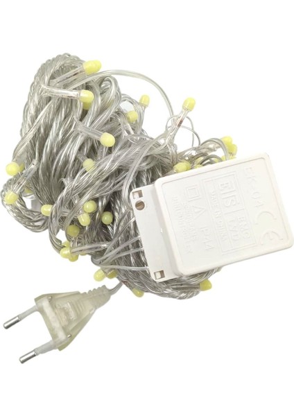 10 M 100 LED Damla Uçlu LED Işık Beyaz Işık Şeffaf Kablo