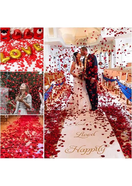 Kırmızı Renk Gül Yaprağı Şekilli Konfeti – 1 Paket 100 Adet fırsatları