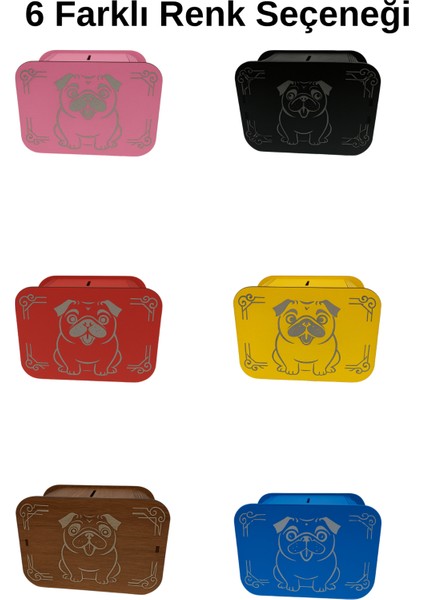 Köpek Kumbara - Ağaç Işleme -Ceviz Ağacı-Siyah