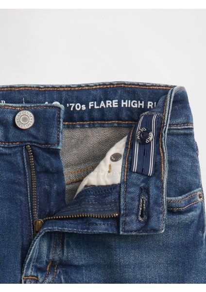 Kız Çocuk Koyu Mavi High Rise '70s Flare Jean Pantolon modelleri