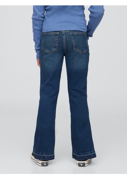 Kız Çocuk Koyu Mavi High Rise '70s Flare Jean Pantolon indirimleri