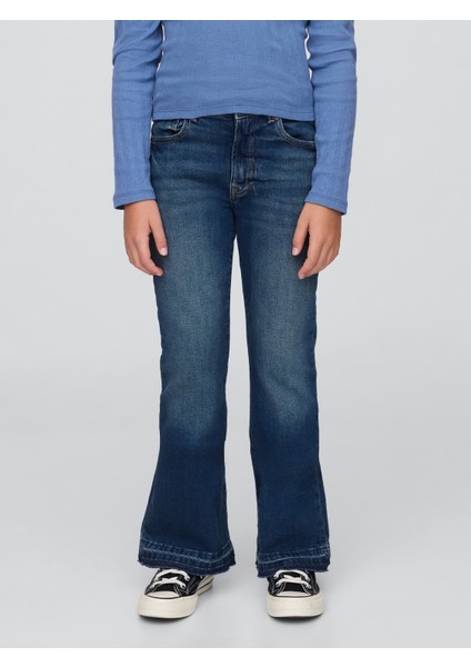 Kız Çocuk Koyu Mavi High Rise '70s Flare Jean Pantolon