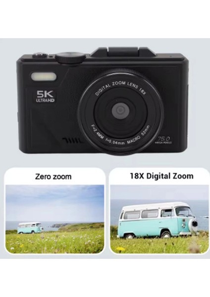 5k 75MP Hd Dijital Kamera 18X Dijital Zoom, Flaşlı,3.0 Inç Ekranlı Fotoğraf Makinesi modelleri