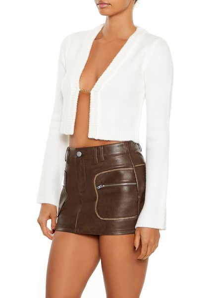 Zincir Detaylı Düğmesiz Hırka